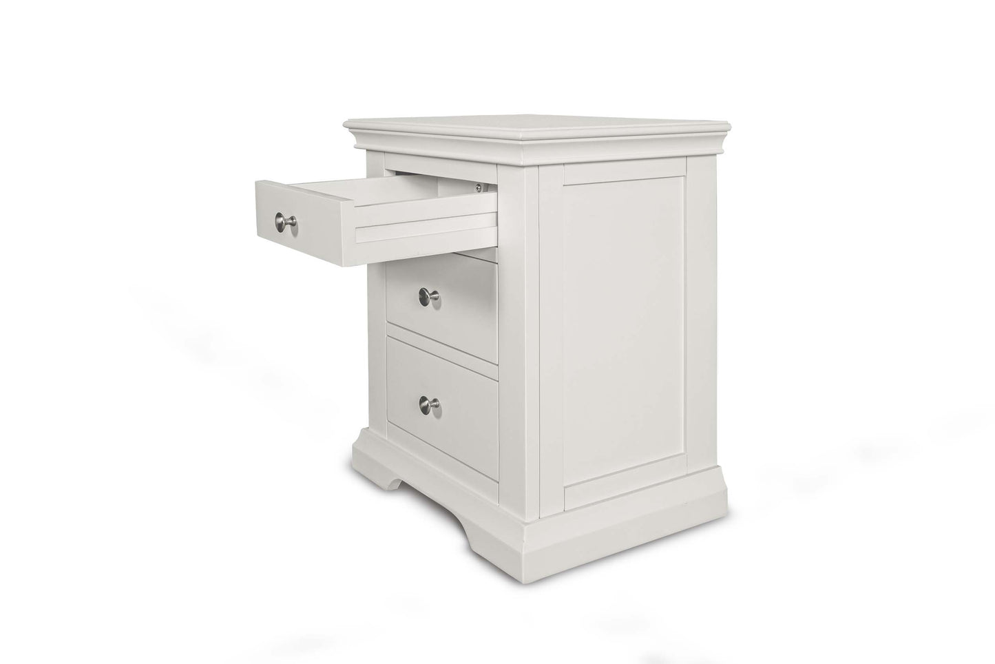 Winchester 2+1 Drawer Bedside Table - Soft White