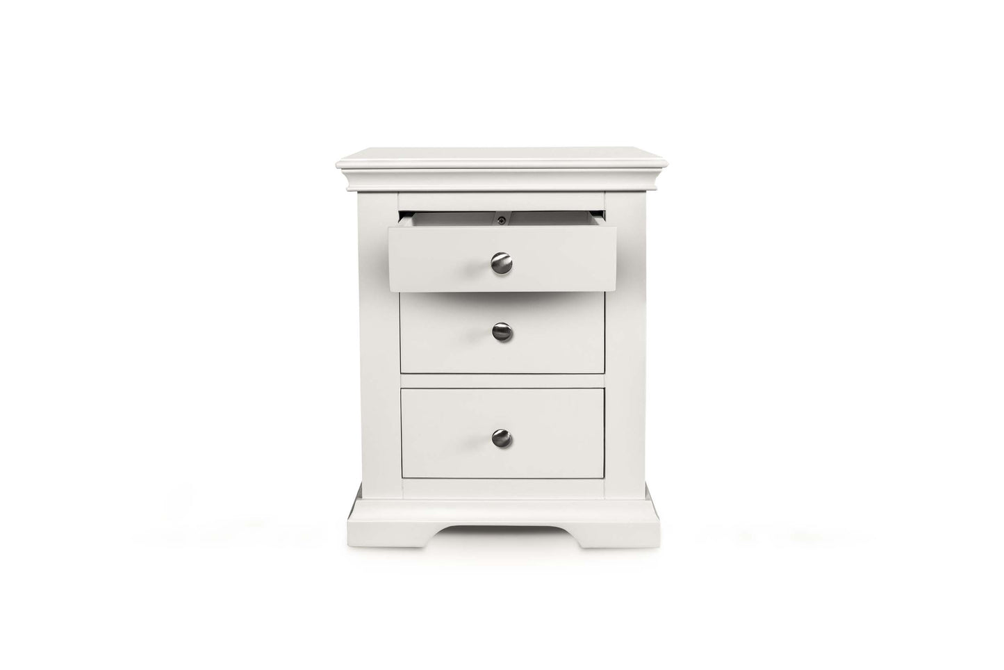 Winchester 2+1 Drawer Bedside Table - Soft White