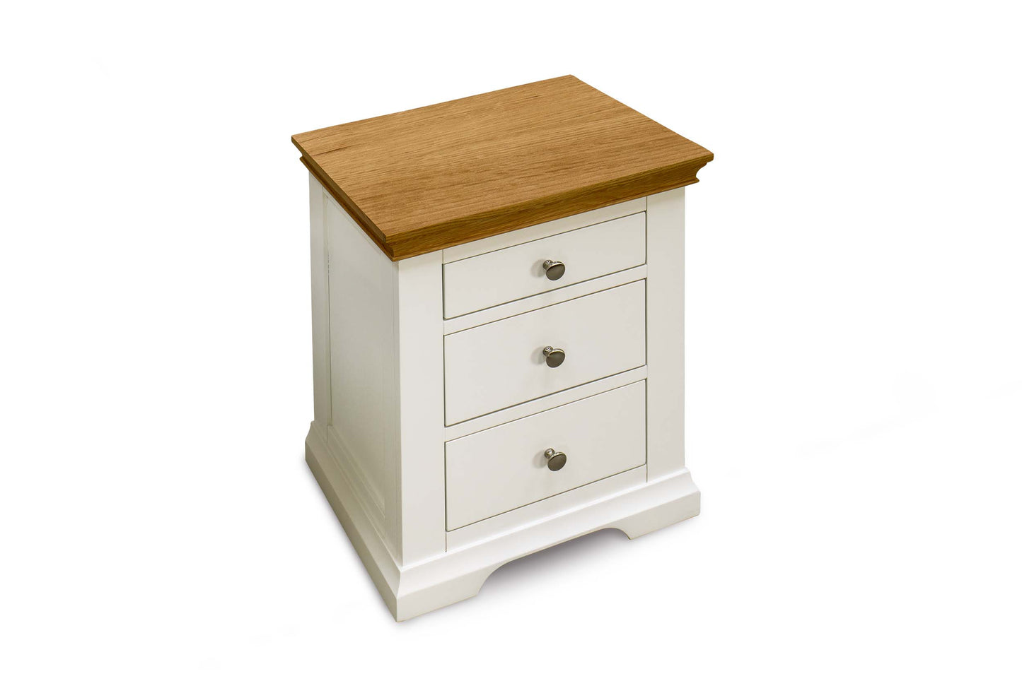 Winchester 2+1 Drawer Bedside Table - Soft White