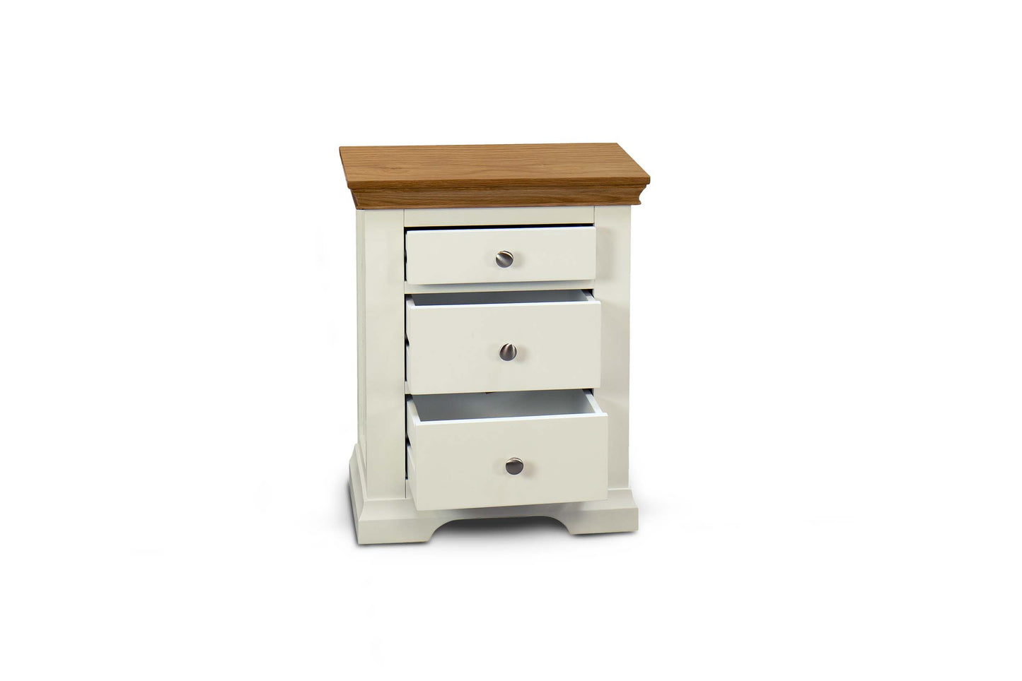 Winchester 2+1 Drawer Bedside Table - Soft White