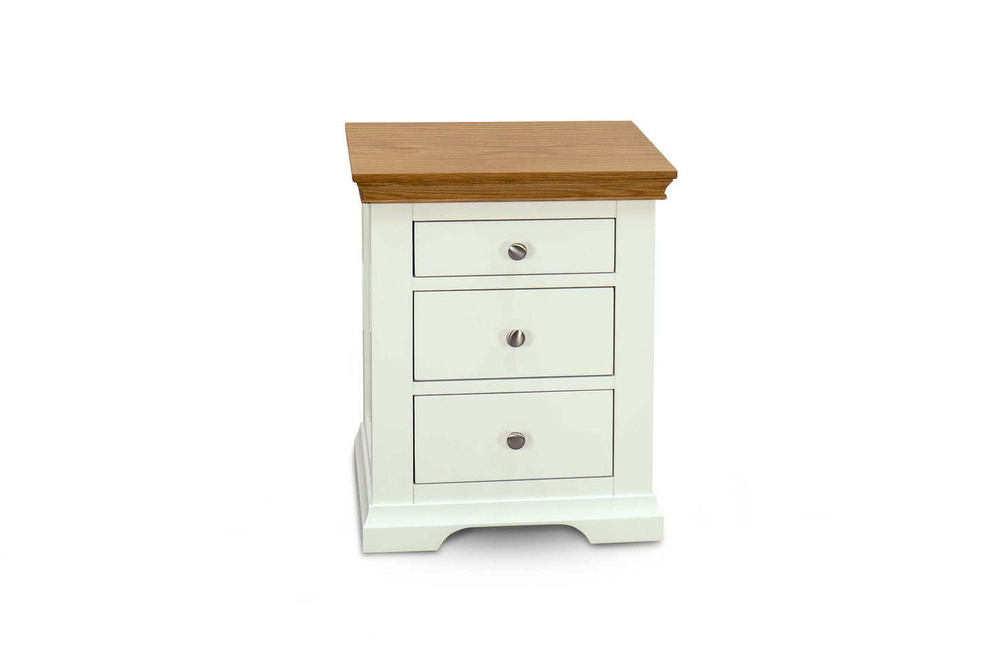 Winchester 2+1 Drawer Bedside Table - Soft White