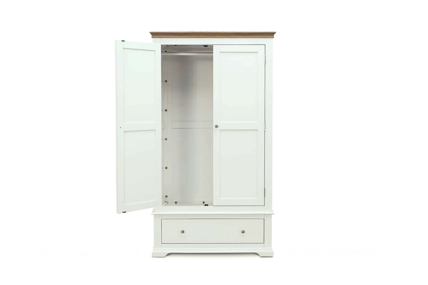 Winchester 1 Drawer Double Wardrobe - Soft White