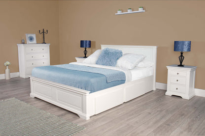 Winchester Storage Bed Frame - 4ft6 Double - Soft White