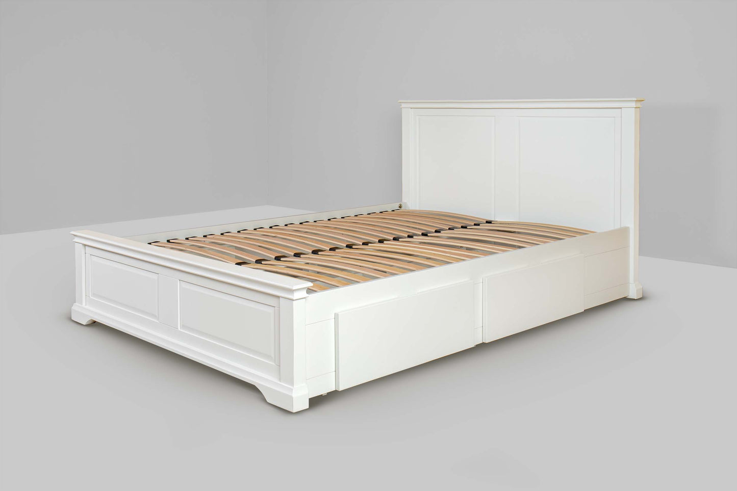 Winchester Storage Bed Frame - 5ft King Size - Soft White