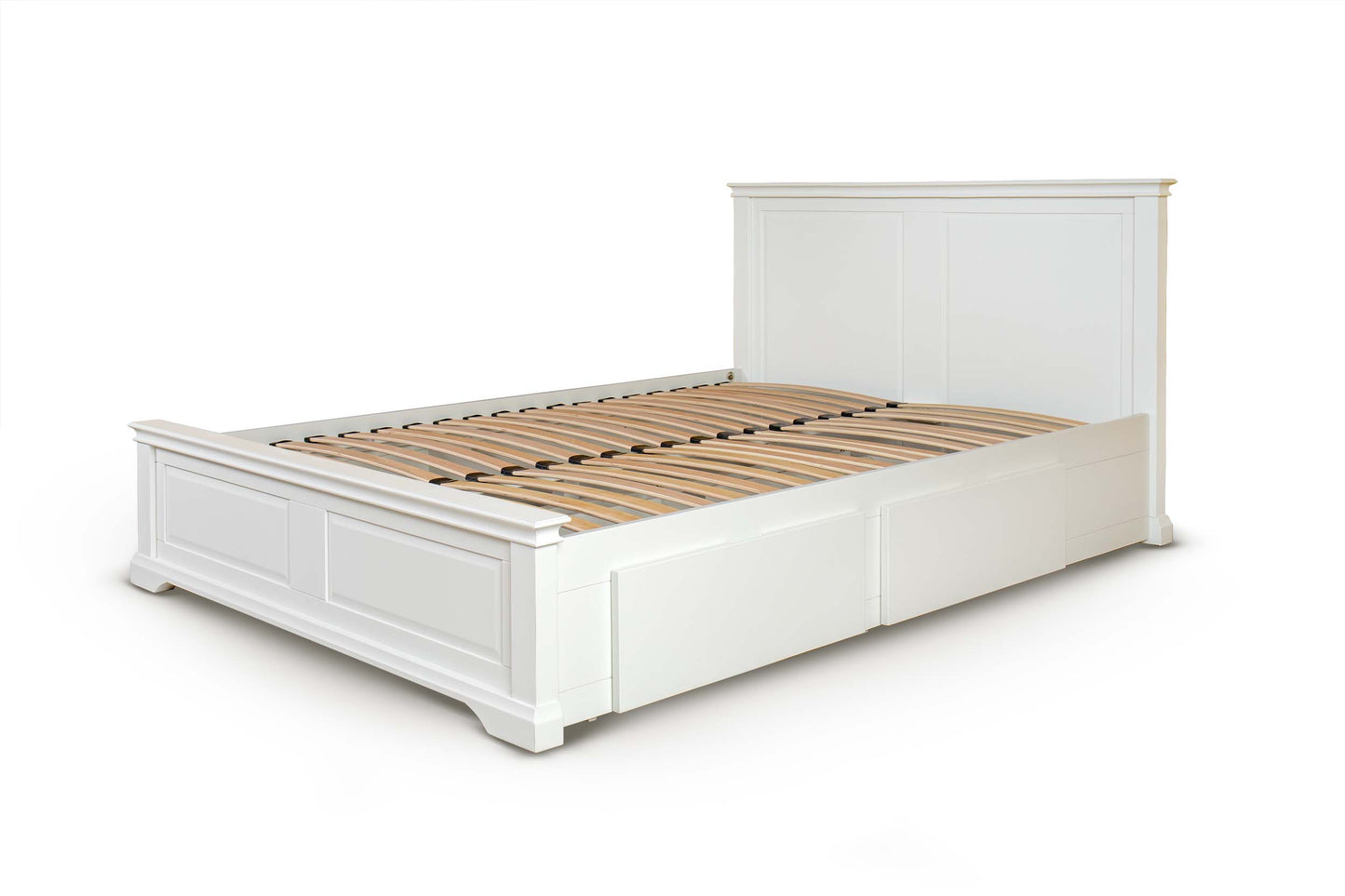 Winchester Storage Bed Frame - 5ft King Size - Soft White