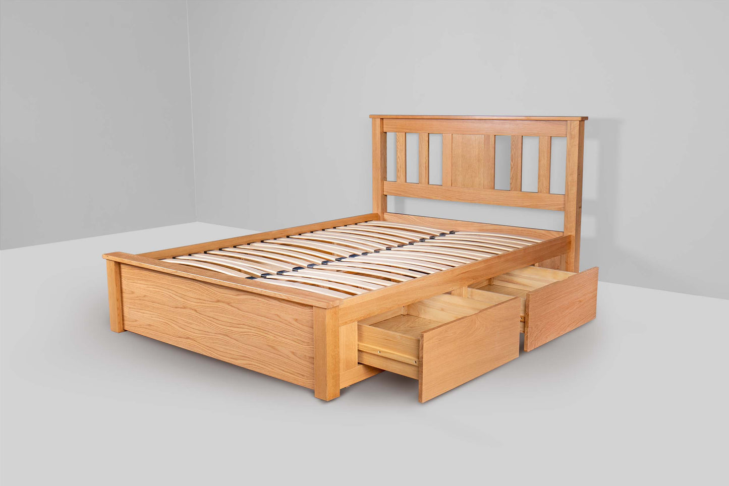 Wimmerton Storage Bed Frame - 4ft6 Double - Natural Oak