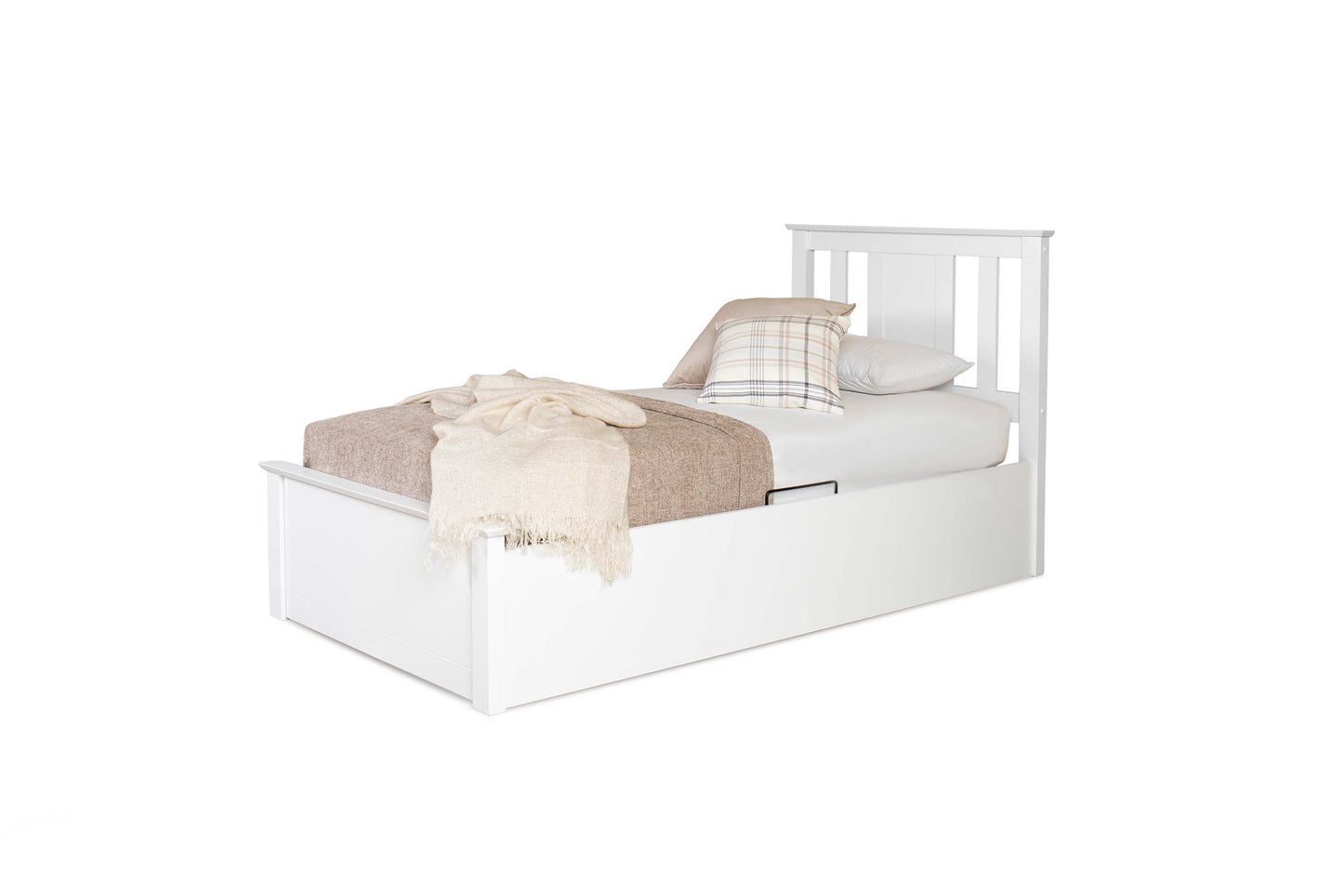 Chesterfield Ottoman Storage Bed Frame - 3ft Single - Bright White