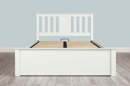 Chesterfield Ottoman Storage Bed Frame - 5ft King Size - Bright White