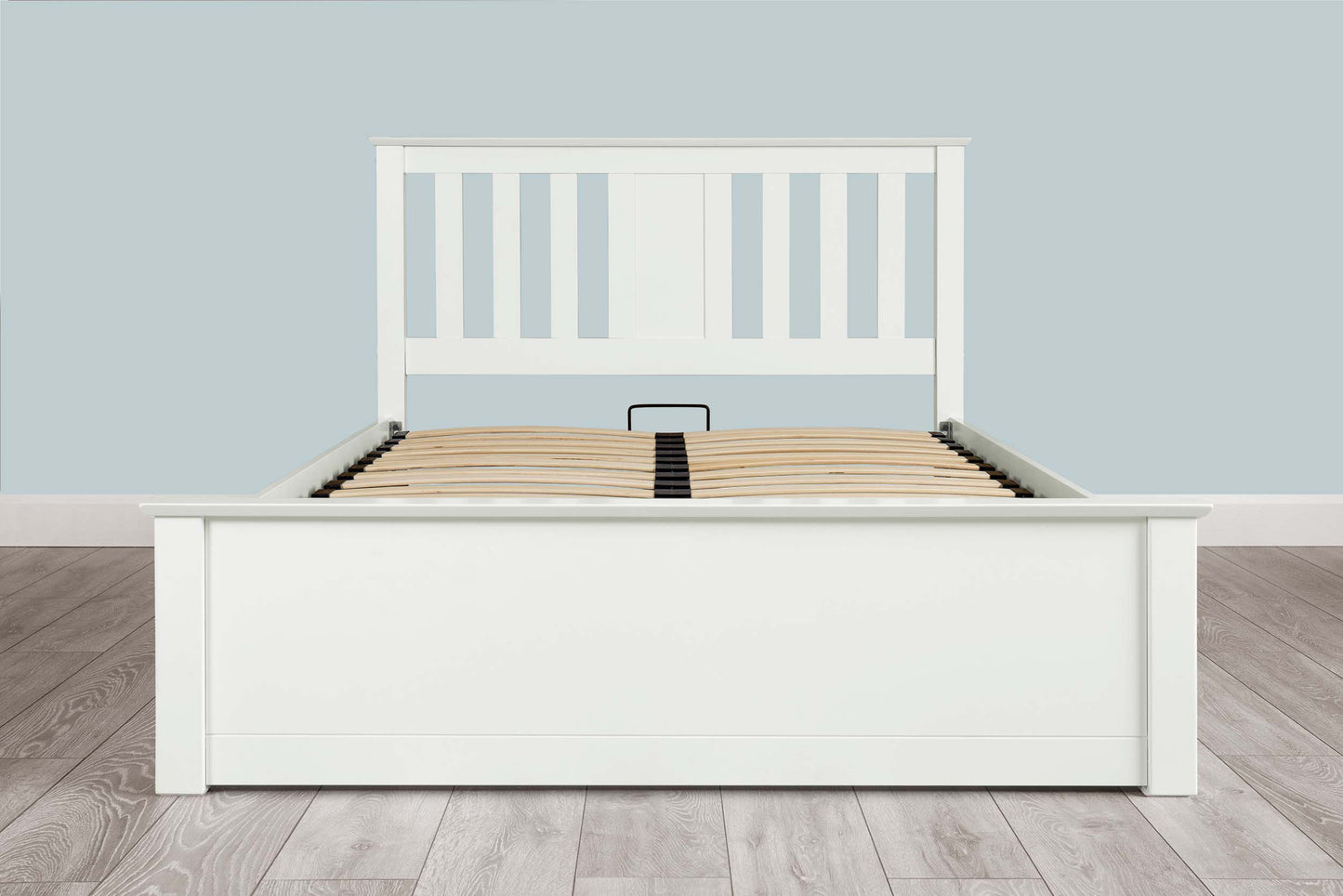 Chesterfield Ottoman Storage Bed Frame - 5ft King Size - Bright White