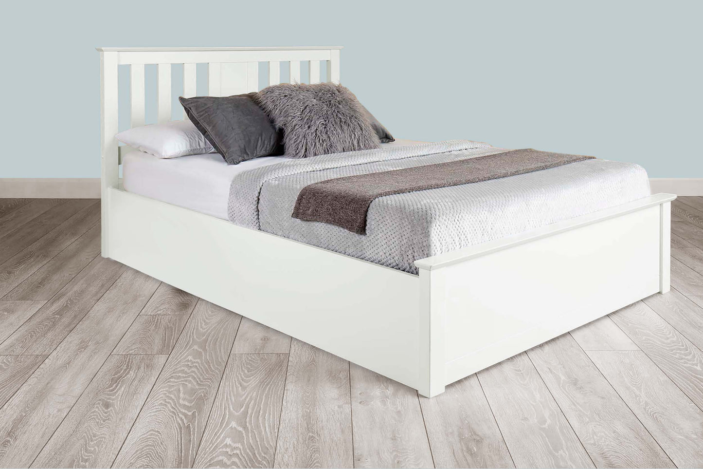 Chesterfield Ottoman Storage Bed Frame - 4ft Small Double - Bright White