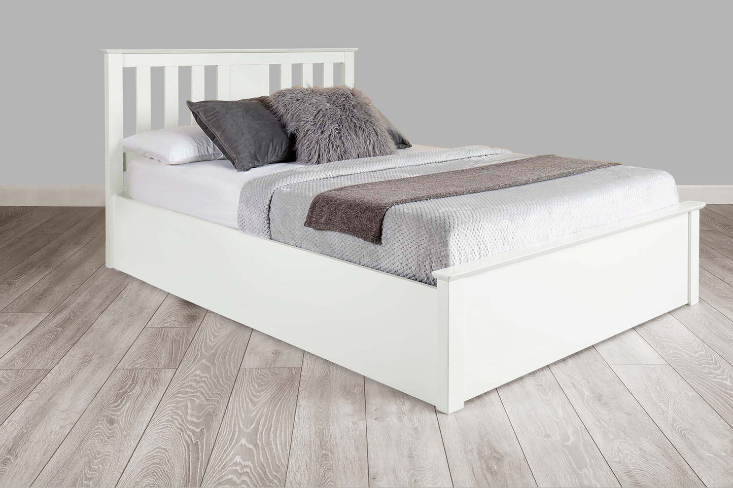 Chesterfield Ottoman Storage Bed Frame - 6ft Super King - Bright White