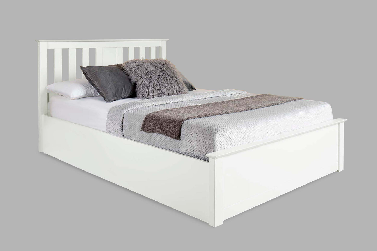 Chesterfield Ottoman Storage Bed Frame - 6ft Super King - Bright White