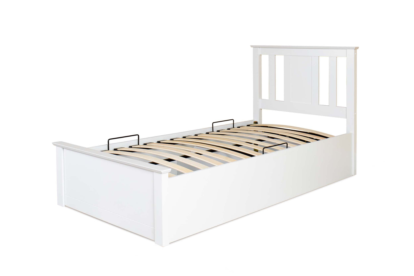 Chesterfield Ottoman Storage Bed Frame - 3ft Single - Bright White