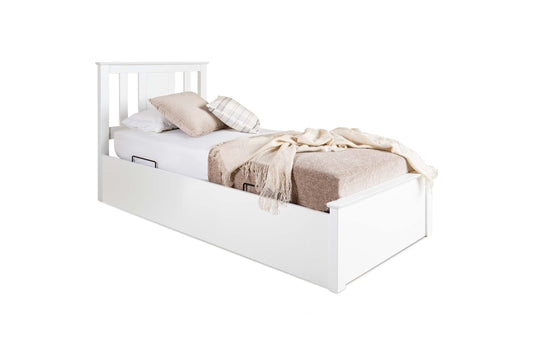 Chesterfield Ottoman Storage Bed Frame - 3ft Single - Bright White